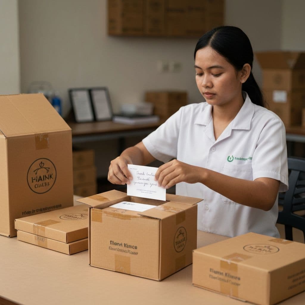 Panduan Menulis Kupon Diskon dan Kartu Ucapan Terima Kasih untuk Disisipkan ke Dalam Paket Pengiriman